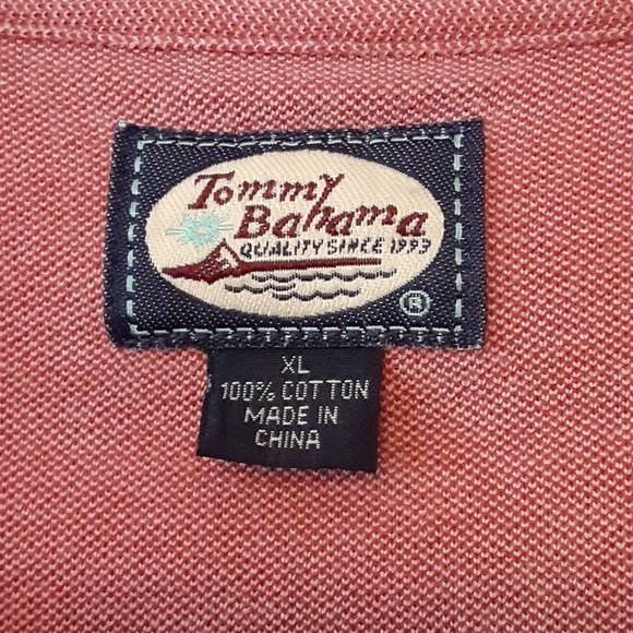 SOLD!! TOMMY BAHAMA Polo Shirt, XL, Distressed Orange - Picture 2 of 6